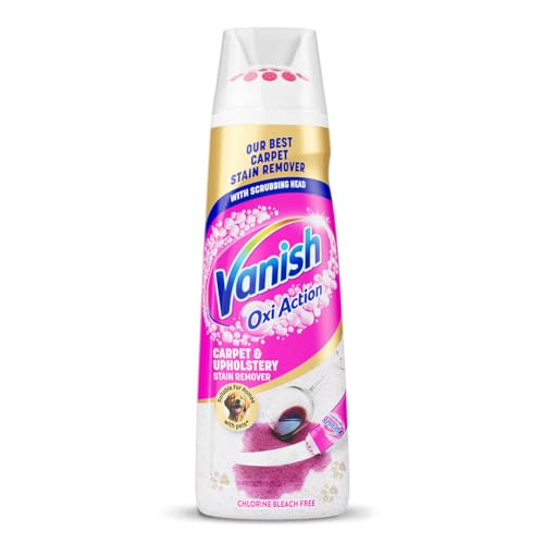 Vanish Oxi Action Carpet Stain Remover & Upholstery Cleaner with Scrubbing Head 195ml Suitable for Homes with Pets Our Best Formula for Quick Targeted Application Bleach Free