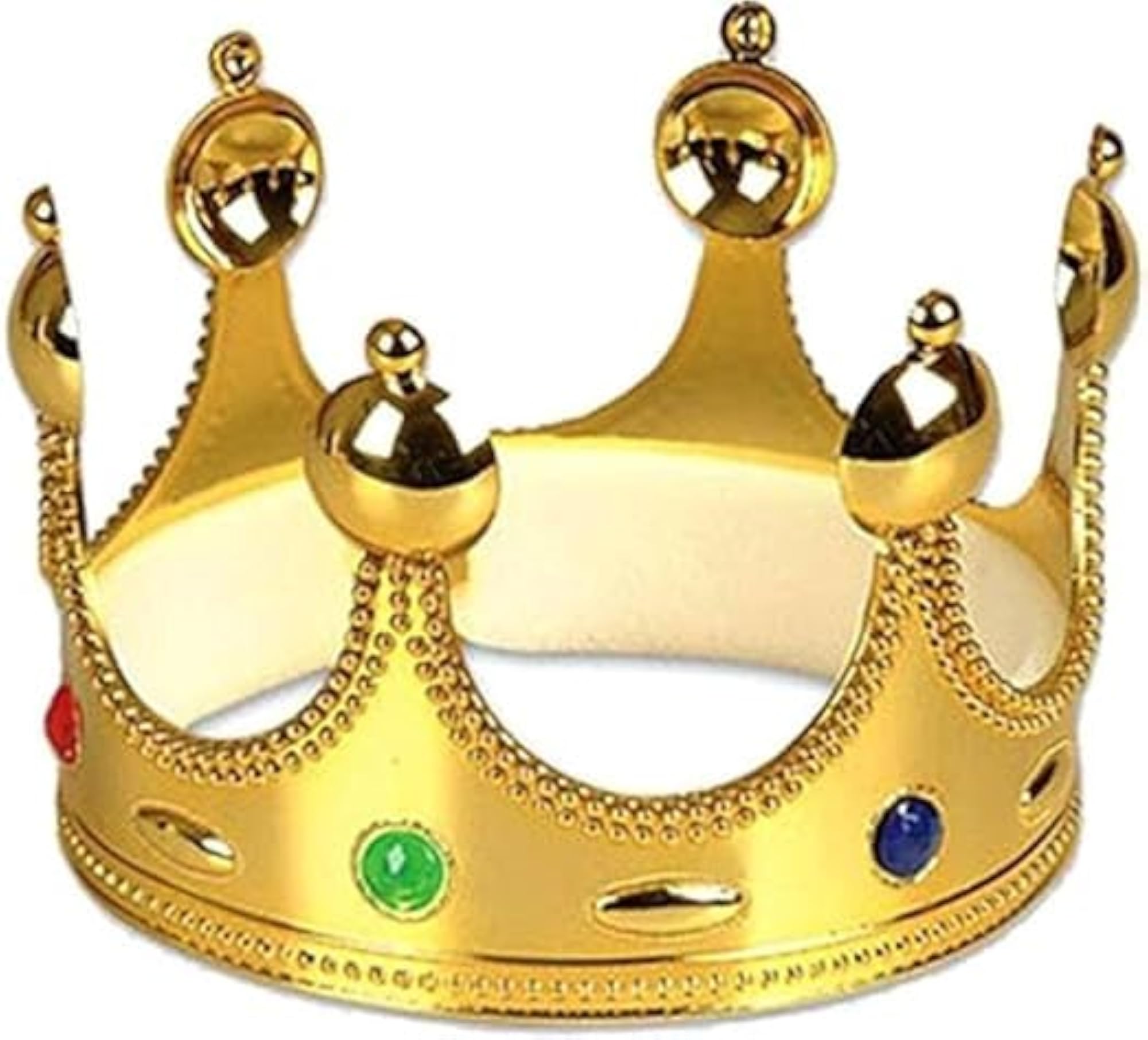 King Crown with Colorful Stones, Birthday Party Costume Accessory