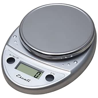 Escali Primo Digital Food Scale Multi-Functional Kitchen Scale and Baking Scale for Precise Weight Measuring and Portion Control, 8.5 x 6 x 1.5 inches, Chrome