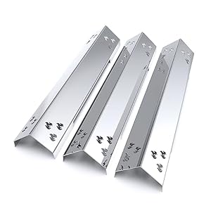 teileplus24 BR10-3-SG Gasgrill Edelstahl Brennerabdeckung kompatibel mit Jamestown Knox 3-Brenner | Flavorizer Bars | Passgenau | Rostfrei | Brennerschutz