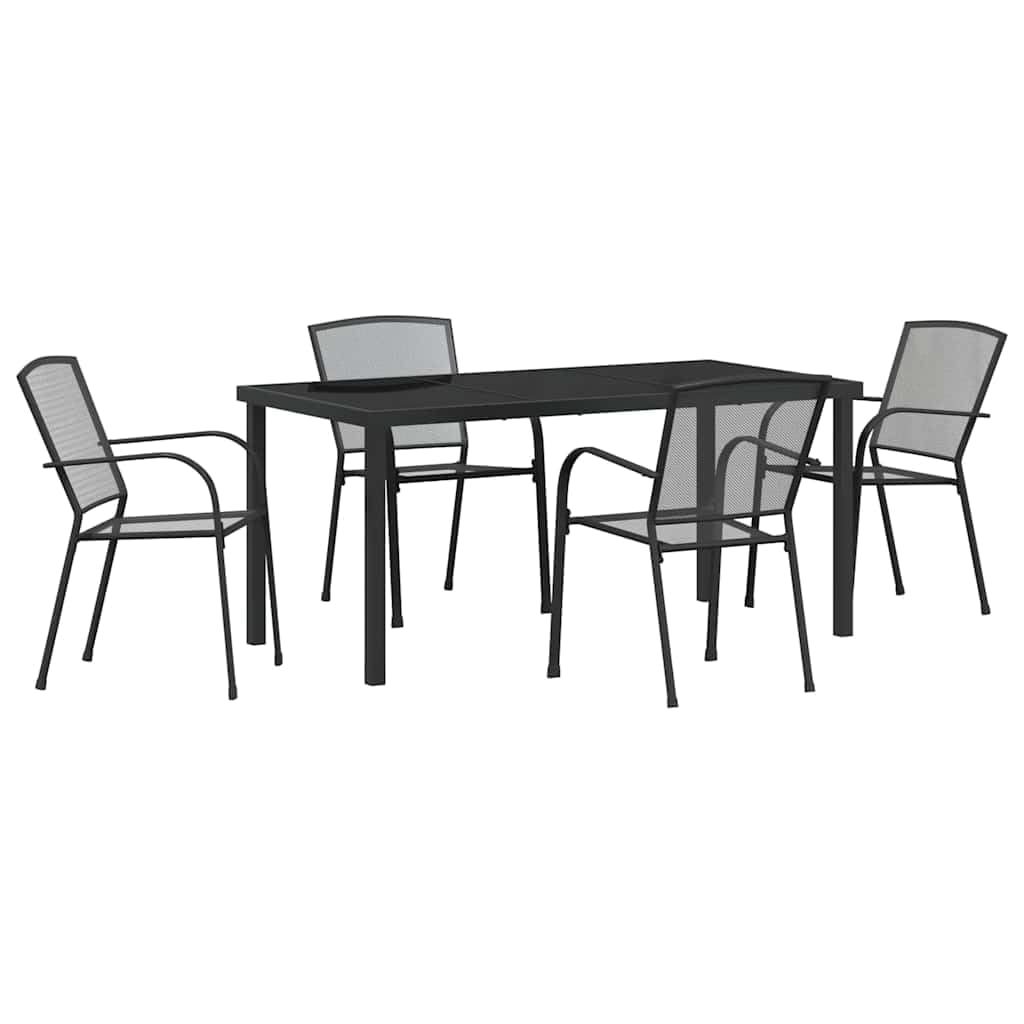 Salon de jardin 5 pièces haut de gamme avec table et 4 chaises de balcon LH4