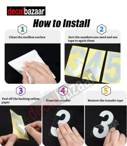 Image of Number Sticker 4 Inches Reflective Vinyl Yellow (Set 2), (Code 20)