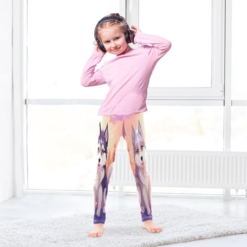 Toddler Girls Leggings Printed Yoga Pants Leggings Siberian Husky for Kids4