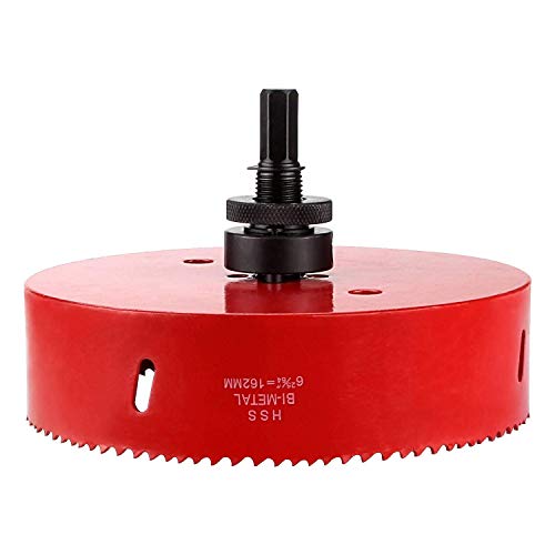 6-3/8 Inch Hole Saw With Heavy Duty Arbor - 38Mm Cutting Depth Hss Bi-Metal Hole Cutter For Can Light Recessed Light, Smoothly Cutting In Wood, Plastic, Drywall And Metal Sheet #TOP2