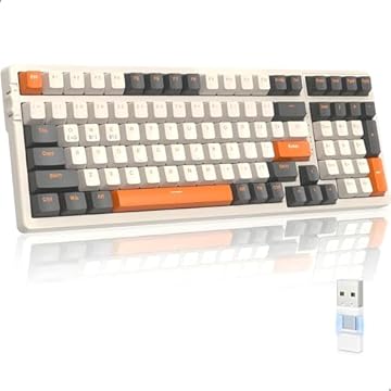 Teclado mecânico sem fio K96 Dual Mode 2.4G BT5.0 2-em-1 receptor Hot Swappable Red Switches Pad para PC Smartphone