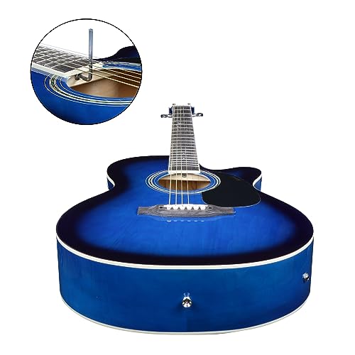 Image of JUAREZ Wood JRZ40C /BLU-EQ Guitar - Enhanced Sound with Truss Rod, Bag, Strings, Strap, Picks, and EQ-7545R Blue