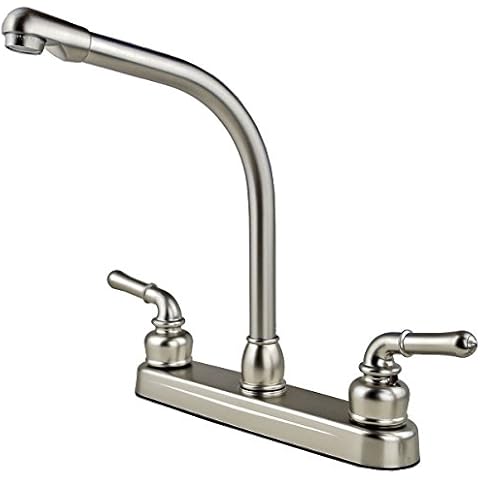 RV Mobile Home High Rise Kitchen Sink Faucet, Stainless Cover