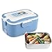 Scatola da pranzo per riscaldamento elettrico per auto da 1,5 litri 12V / 24V, contenitore portatile per scaldavivande per scaldapiatti Bento(Blu 24 V.)