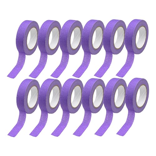 12 Rolls Masking Tape 0.6in x 15yd, Purple for Painting Crafts and Labels