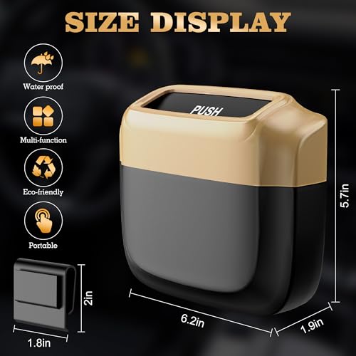 Image of Car Trash Can with Lid,Built-in Storage Garbage Bag,Leakproof Vehicle Trash,Car Accessories for Interior,Mini Garbage Bin for Automotive, Home, Office, Kitchen, Bedroom,with 30pcs Trash Bags