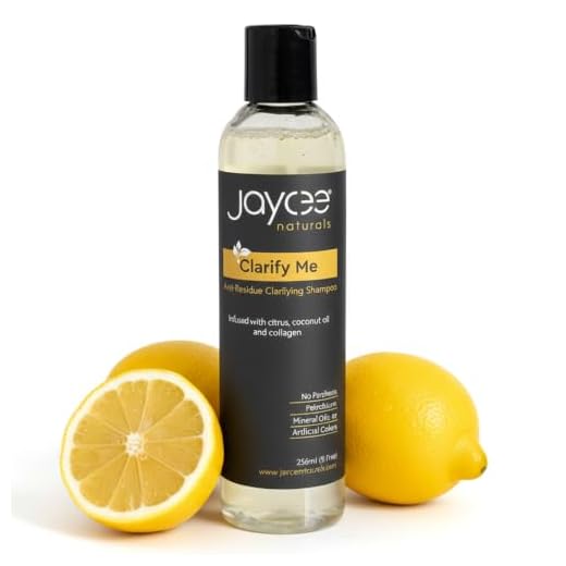 Jaycee Naturals Clarify Me Anti-Residue Clarifying Shampoo Infused with Citrus, Coconut Oil, and Collagen to Remove Buildup and Purify the Scalp for All Types, 8 ounces