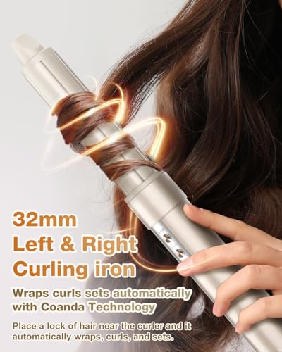 7MAGIC 6 in 1 Multi Hair Styler Dryer Brush, 110,000 RPM High-Speed, Negative Ionic, Fast Drying for Professional Blow Dry, Curling, Volumizing, Straightening and Styling, Gold — view 4