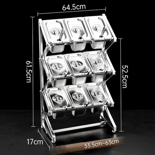 Estante de almacenamiento de cocina expandible con estante, organizador versátil para condimentos, especias y dispensación de alimentos, ideal para bufés de cocina y espacios limitados