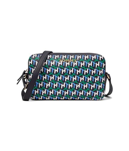 Tommy Hilfiger Bolsa tiracolo feminina Melissa II, Tommy azul marinho/verde olímpico/feitiço azul/branco óptico, Small
