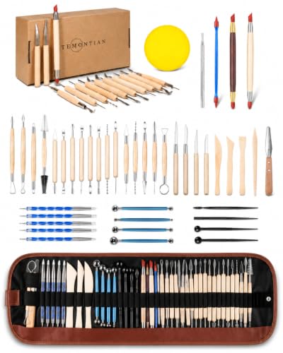 TEMONTIAN 44 Pcs Double-Sided Clay Tools
