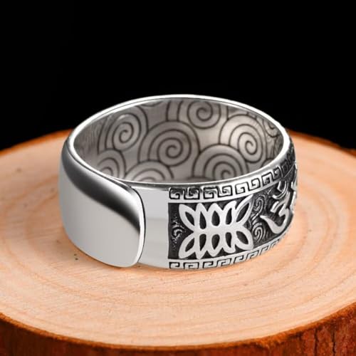 Bague réglable bouddhiste en argent, le cadeau de protection idéal