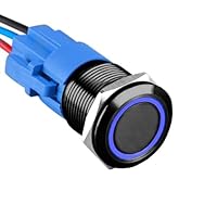 Interruttore A Pulsante Start Engine 12V 5A Con LED Rosso - Acciaio Inox, Foro 19mm, Auto