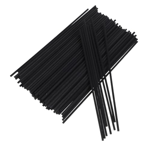 TEHAUX 100pcs Fiber Aroma Reed Diffuser Sticks for Essential Oils DIY Scent Diffuser Refill Black Fiber Sticks for Fragrance and Decor Easy to Use Continuous Aroma Release
