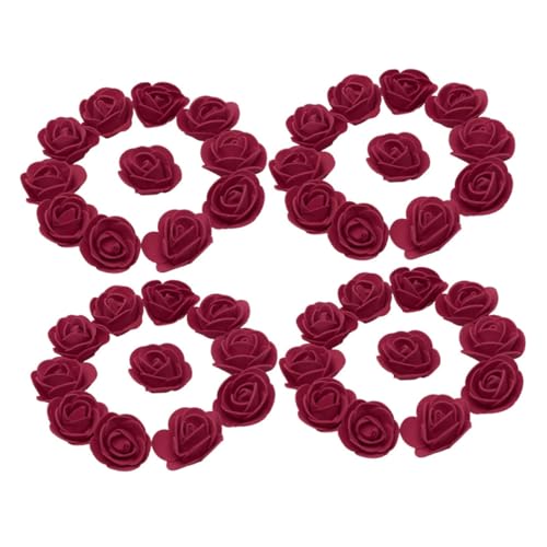 JECOMPRIS 50Piezas Rosa Artificial de Espuma Color Vino Decoración de Bodas DIY Especiales