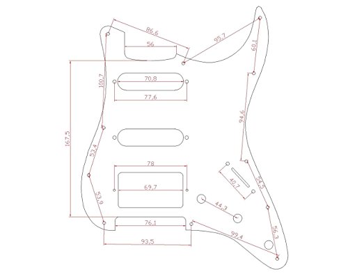 KAISH Clear 11 Hole ST/Strat Style Pickguard HSS Pick Guard with ST Back Plate Tremolo Trem Cover for USA/Mexico Stratocaster/Strat Transparent - Image 3