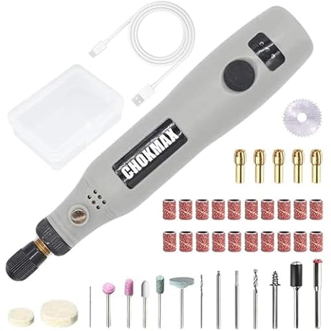 CHOKMAX Cordless Rotary Tool, 3.7V Li-ion Mini Rotary Multi-Tool Kit with Variable Speed, 42pcs Accessories Kit Electric Rotary DIY Grinder for Polishing, Cleaning and Engraving Cover