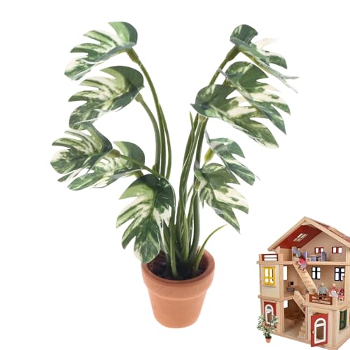 Piccole piante artificiali 10 x 15 cm realistiche e resistenti alle intemperie - piante artificiali in vaso estetiche | per appartamento tavolo ingresso casa delle bambole esterno casa di campagna