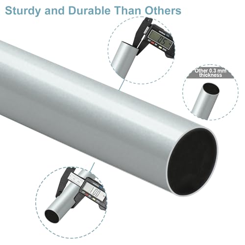 Image of Byondeth Curtain Rods for Windows 16 to 144 Inches Adjustable Length 1 Inch Diameter Window Curtain Rod with Aluminium End Cap, Silver