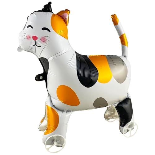 Cat Walking on Wheels Balloon - Pet Farm Animal Theme