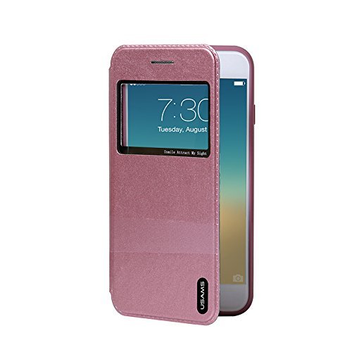 USAMS 6958444991085 Étui Folio Rose pour téléphone Portable pour téléphones Mobiles