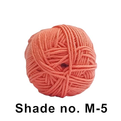 Image of VCR 4ply Light Gajri Yarn, 100 Grams Hank, 190 Meters Length, Acrylic Ball for Crochet and Knitting, Soft Crosia Threads, Pack of 1 Yarn, Suitable for DIY Crafts