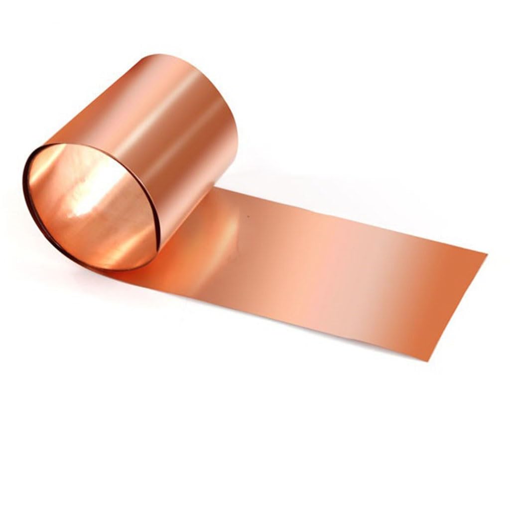 Striscia di rame da 1 metro - Foglio di rame con spessore 0,02-0,5 mm for messa a terra, progetti fai-da-te, rotolo conduttivo(0.2x200mm)