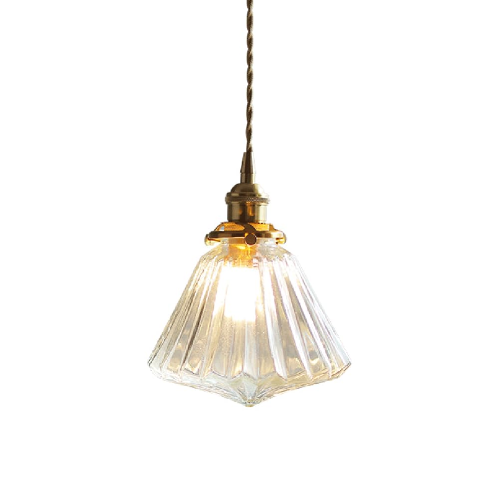 Hebxmf Light Creative Personality Glass Hanging Lamp Lampshade,E27 Screw Single-Head Chandelier,French Minimalist Style Pendant ,Bar Balcony Corridor Decorative Ing Fixtures