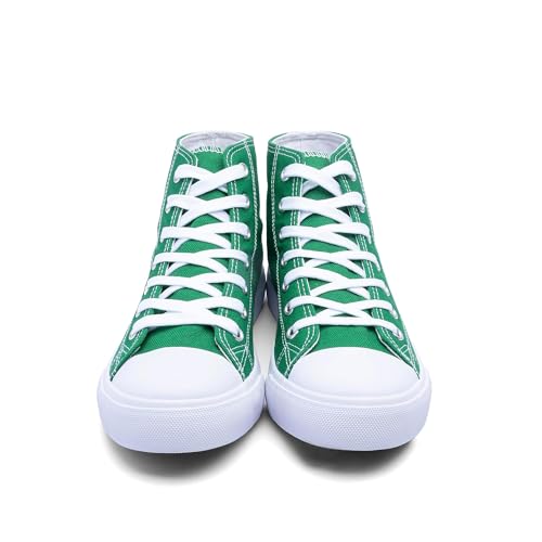 Image of Women's High-Top Canvas Sneakers - Classic Lace-Up Casual Shoes with Extra Shoelaces - Comfortable, Stylish, and Durable