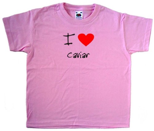 I Love Heart Caviar Pink Kids T-Shirt