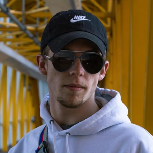 Aviator Sunglasses For Men Polarized Lens Plastic Lightweight Double Bridge Frame UV Protection For Driving Matte Black Frame/Smoke Lens2