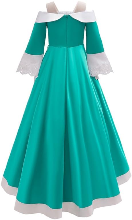 Binbo Princess Costume Dress Kids Grils Halloween Cosplay With Crown Magic Wand 3-12Y