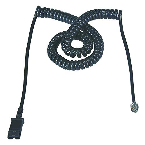 RJ9 Headset Bottom Cable (Coil Cord to QD) for Plantronics or MKJ Headsets, Alternative to Poly U10P, Compatible with T10 Avaya 1408 Altigen Polycom Gigaset Aastra Toshiba Fanvil Mitel Nortel etc