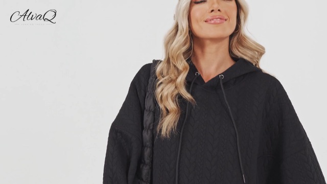 AlvaQ Womens Long Sleeve Quilted Oversized Sweatshirt 