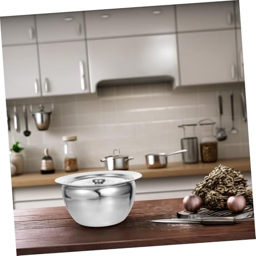 Contenedor de aceite y tazón grande de acero inoxidable con tapa miniatura 5