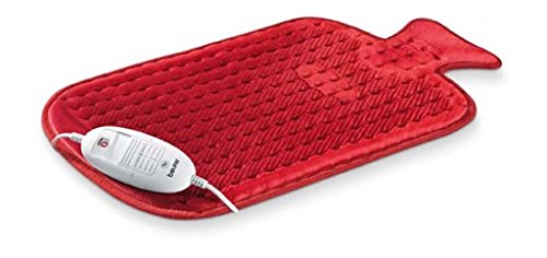 Coussin chauffant Beurer HK 44 en forme de bouillotte rouge à 3 niveaux de température