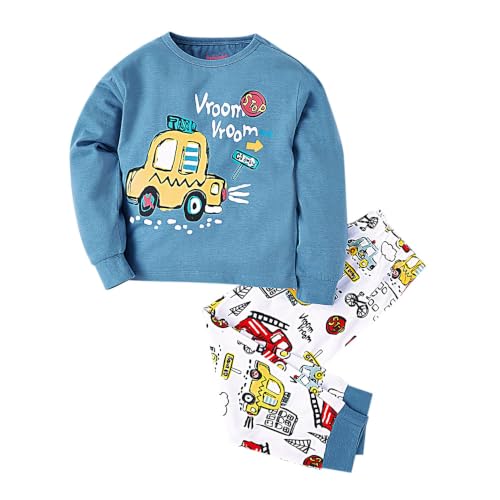 Image of Hopscotch Boys Multi Coloured Vehicle Print Top And Pajama Set