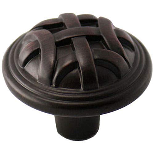 25 Pack - Cosmas 7064ORB Oil Rubbed Bronze Braided Cabinet Hardware Round Knob - 1-1/4 Diameter
