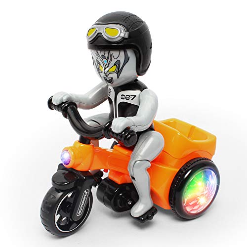Fisca Electric Stunt Tricycle 360Â° Spinning Trike Musical Dancing 3 Wheels Motorcycle Toy with Lights for Kids Age 3, 4, 5 and Up Years Old