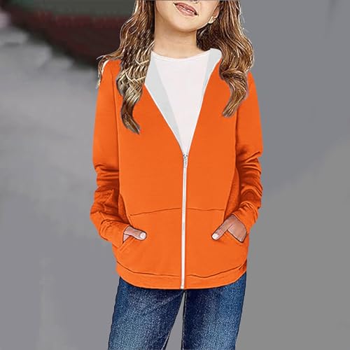 DDAPJ pyju Unisex Boys Girls Zip Up Hoodies Fleece Sweatshirt Jackets Lightweight Long Sleeve Hooded Coats with Pockets4