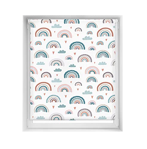 Easyfix Relax Tenda a rullo con stampa arcobaleno blu 130 x 150 cm