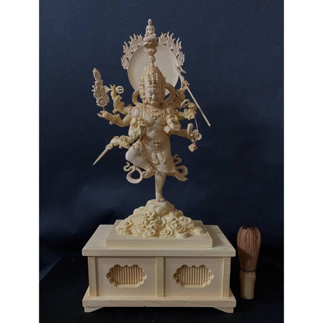 最高級 檜材 珍品 仏教工芸 木彫仏像 仏師手仕上げ品 烏枢瑟摩明王 Amazon.co.jp: 高41cm 最高級 総檜材 珍品 仏教工芸 木彫仏像