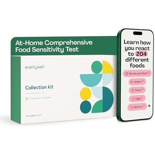 Everlywell Food Sensitivity Comprehensive Test - Learn How Your Body Responds to 204 Different Foods - At-Home Collection Kit - CLIA-Certified Labs - Ages 18 Plus