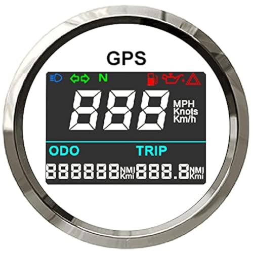 ELING 52mm Waterproof Digital GPS Speedometer with Odometer LED Speedo Gauge for Car Motorcycle Boat Jet Ski 12 24 Volt