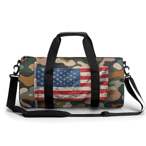 Flags Gym Bag for Men Women, Sturdy Oxford Cloth Travel Bags with Removable Shoulder Strap, Waterproof Duffel Bag for Fitness, Travel, Yoga