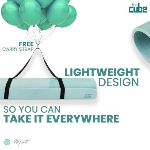 Image of The Cube Club Yoga Mats Extra Thick Non Slip Exercise Mats For Workout With Carrying Strap Eco Friendly Asana Tpe Yoga Mat For Men & Women 6Mm Gym Mat (Mint), Pink